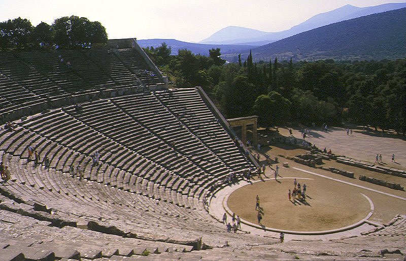 Die Zuschauertribüne des Theaters in Epidauros